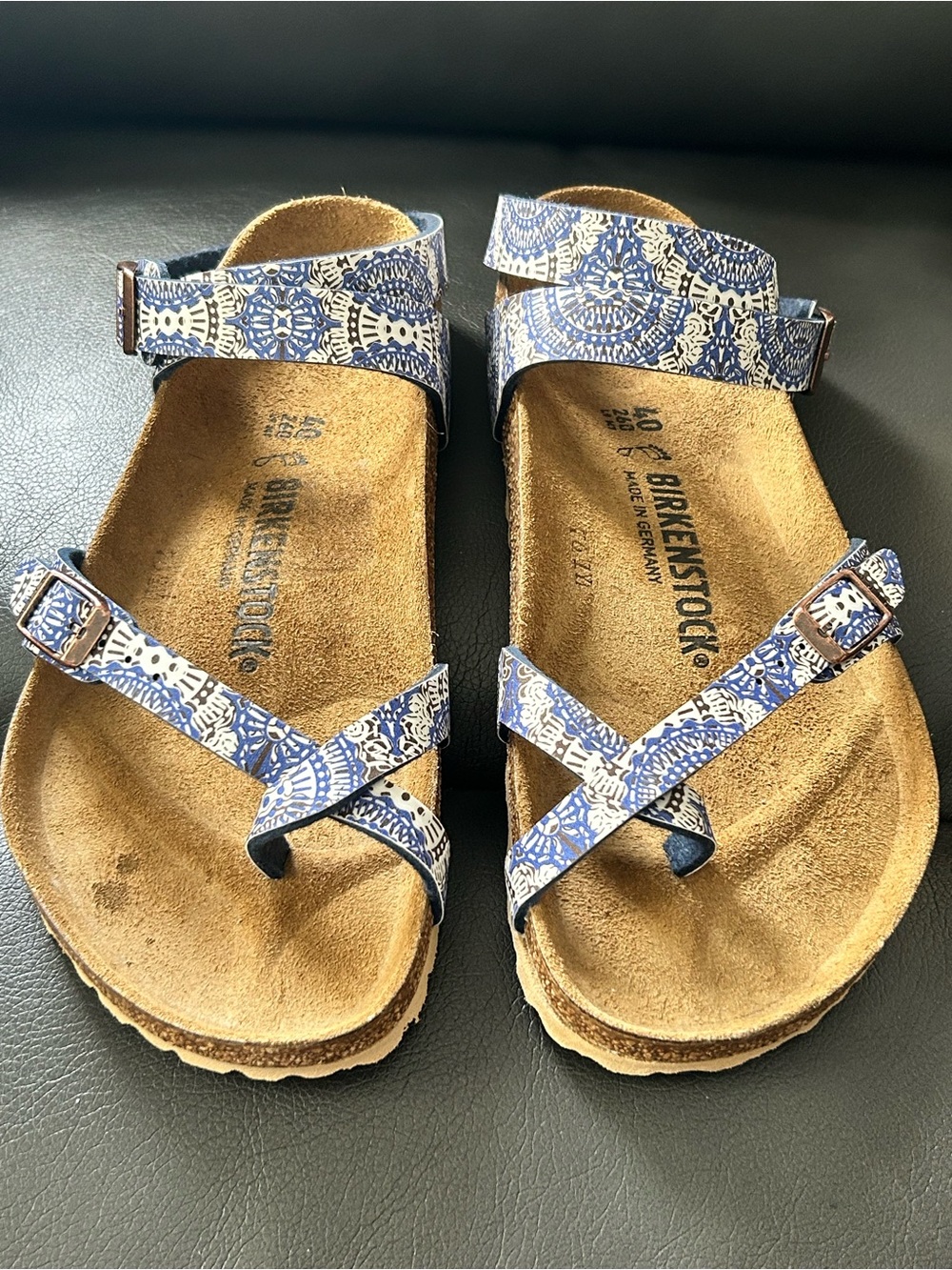 Yara Birkenstocks Rare Blue Print Size 40 - Picture 4 of 13